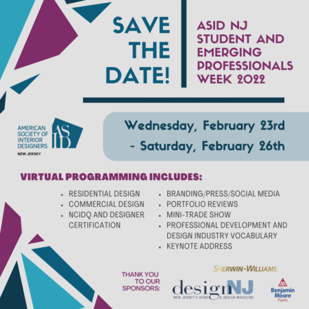 ASID NJ Student and Emerging Professionals Week 2022 